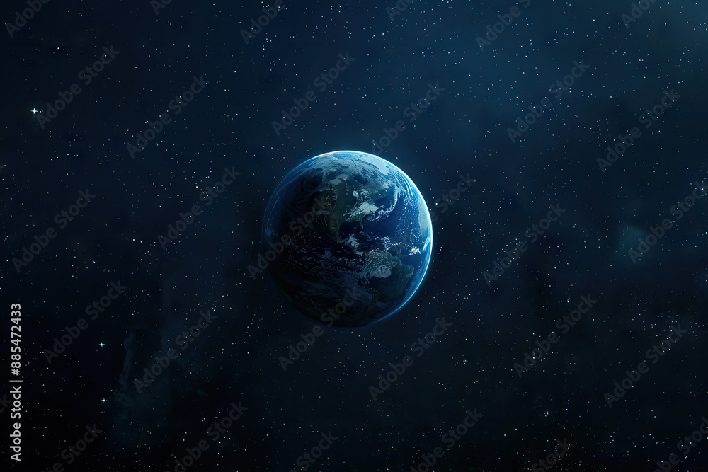 a planet with a blue sky and the earth in the background a planet with a blue sky and the earth in the background