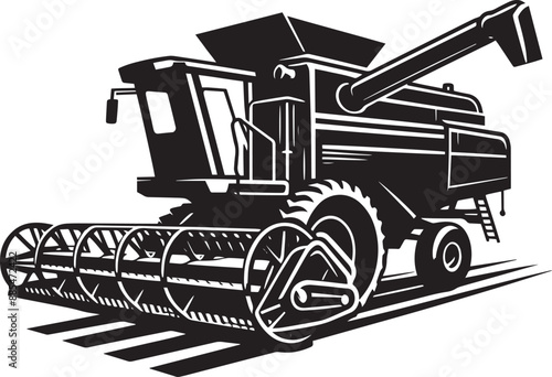 Agriculture harvester silhouette vector illustration isolated on a white background