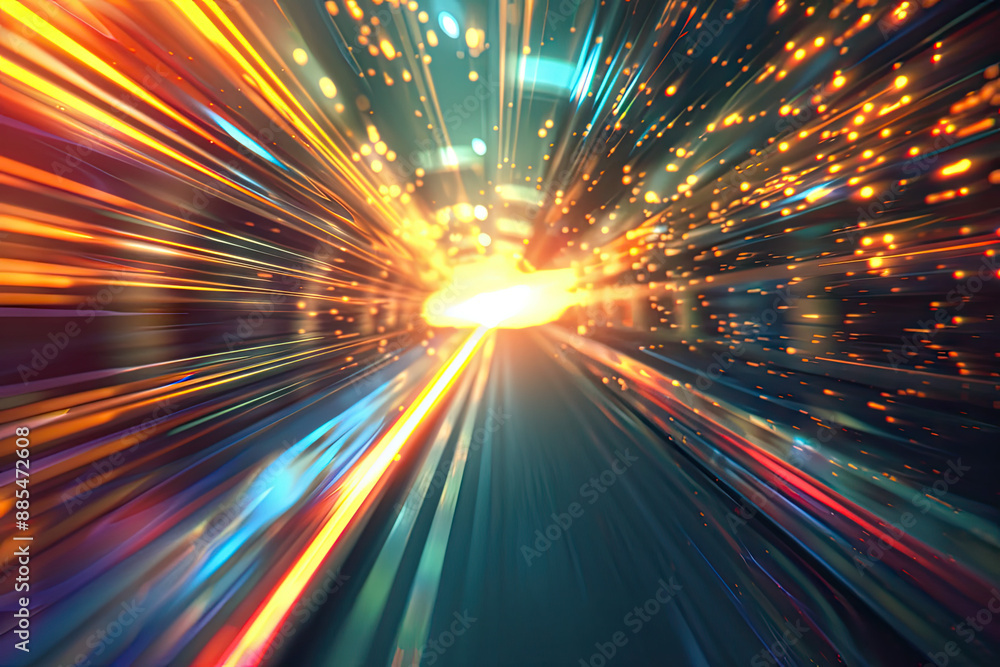 a train is moving through a tunnel with the lights on a train is moving through a tunnel with the lights on
