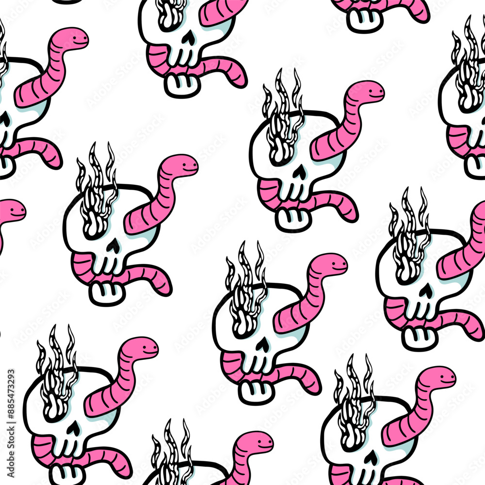 isolated seamless pattern a human skeleton skull in doodle style. object for poster backgrounds, backdrop, wallpaper, wrapping, textile, print isolated seamless pattern a human skeleton skull in doodle style. object for poster backgrounds, backdrop, wallpaper, wrapping, textile, print