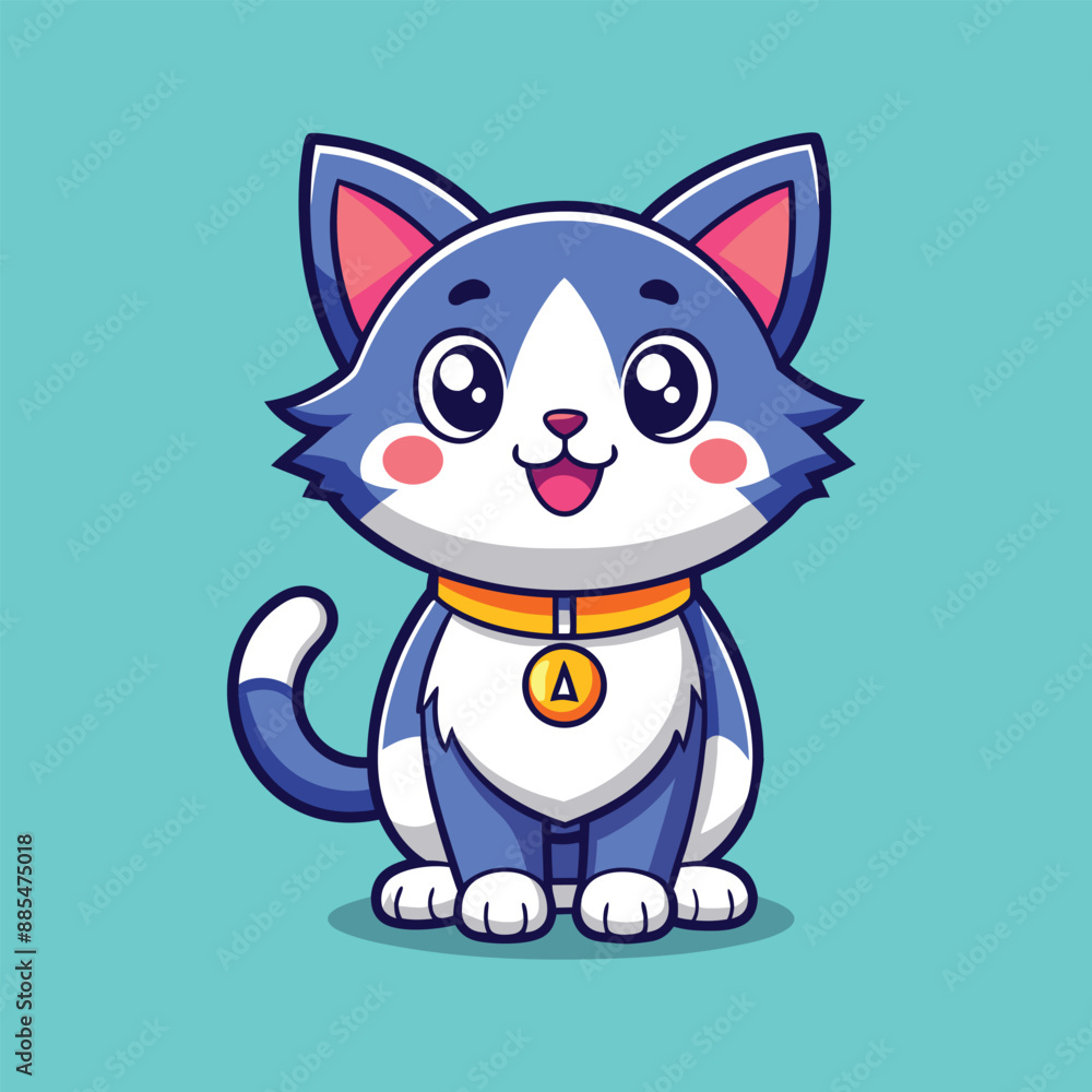 cute cat vector art illustration, cat vector cute cat vector art illustration, cat vector