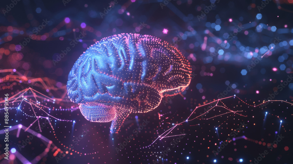 An imaginative depiction of a digital brain, illuminated with pink and blue light patterns, symbolizing the complexity of neural networks. An imaginative depiction of a digital brain, illuminated with pink and blue light patterns, symbolizing the complexity of neural networks.