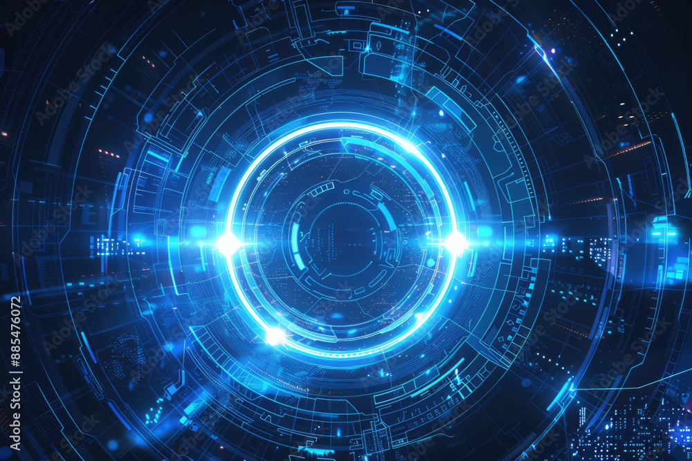 illustration of technology circle in the middle abstract background with blue color illustration of technology circle in the middle abstract background with blue color