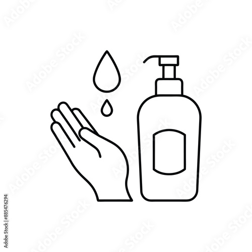 hand sanitizer line icon vector