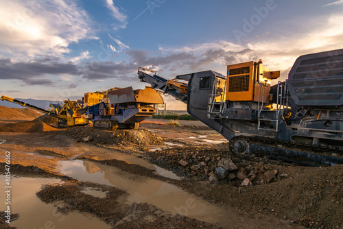 Wallpaper Mural Heavy and mobile machinery in a quarry to transform stone into construction material Torontodigital.ca