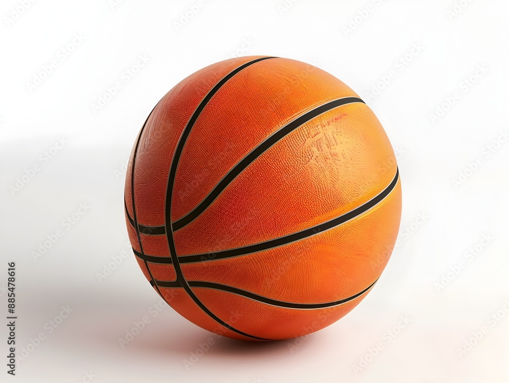 Fototapeta premium Vibrant Orange Basketball Isolated on Plain White Background