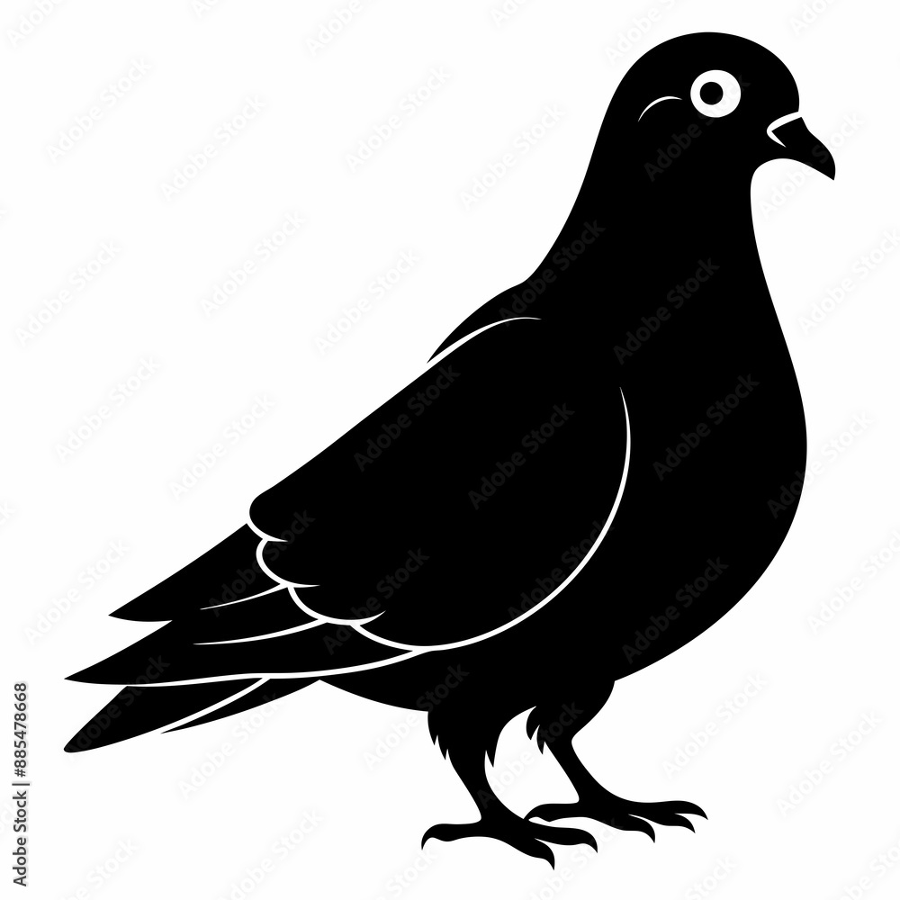 Obraz premium Pigeon Black silhouette