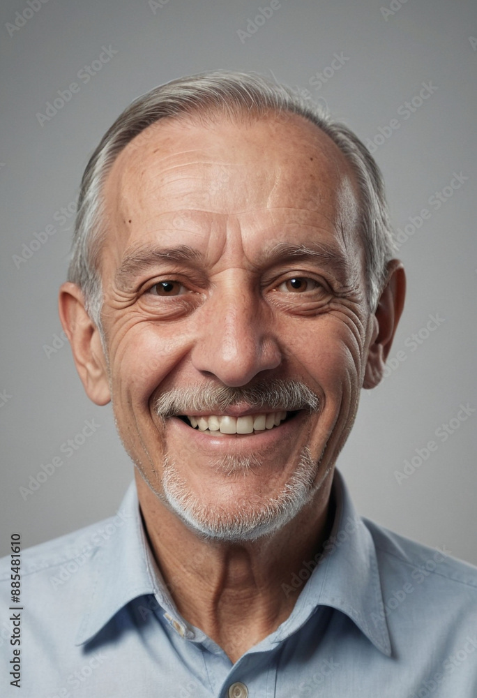 Portrait view of a regular happy smiling Bulgaria old man, ultra realistic, candid, social media, avatar image, plain solid background Portrait view of a regular happy smiling Bulgaria old man, ultra realistic, candid, social media, avatar image, plain solid background
