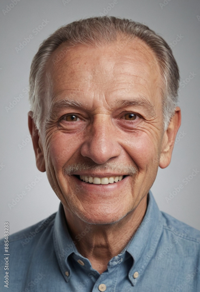 Portrait view of a regular happy smiling North Macedonia old man, ultra realistic, candid, social media, avatar image, plain solid background Portrait view of a regular happy smiling North Macedonia old man, ultra realistic, candid, social media, avatar image, plain solid background