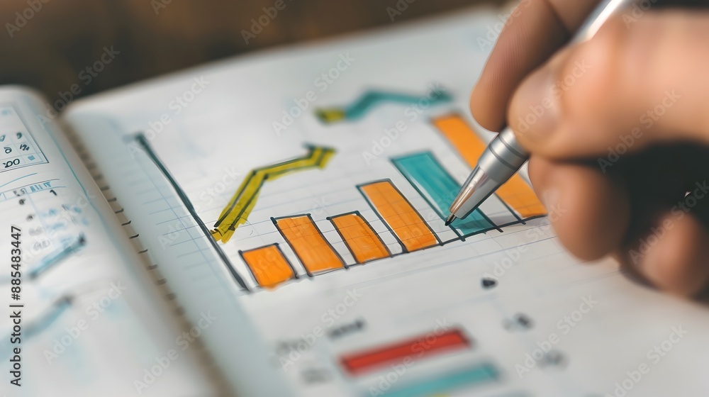 Entrepreneur Drafting a Business Plan on Notepad with Diagrams and Charts Entrepreneur Drafting a Business Plan on Notepad with Diagrams and Charts