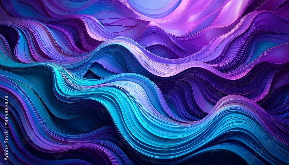 Vibrant abstract wavy background in purple and blue tones Vibrant abstract wavy background in purple and blue tones