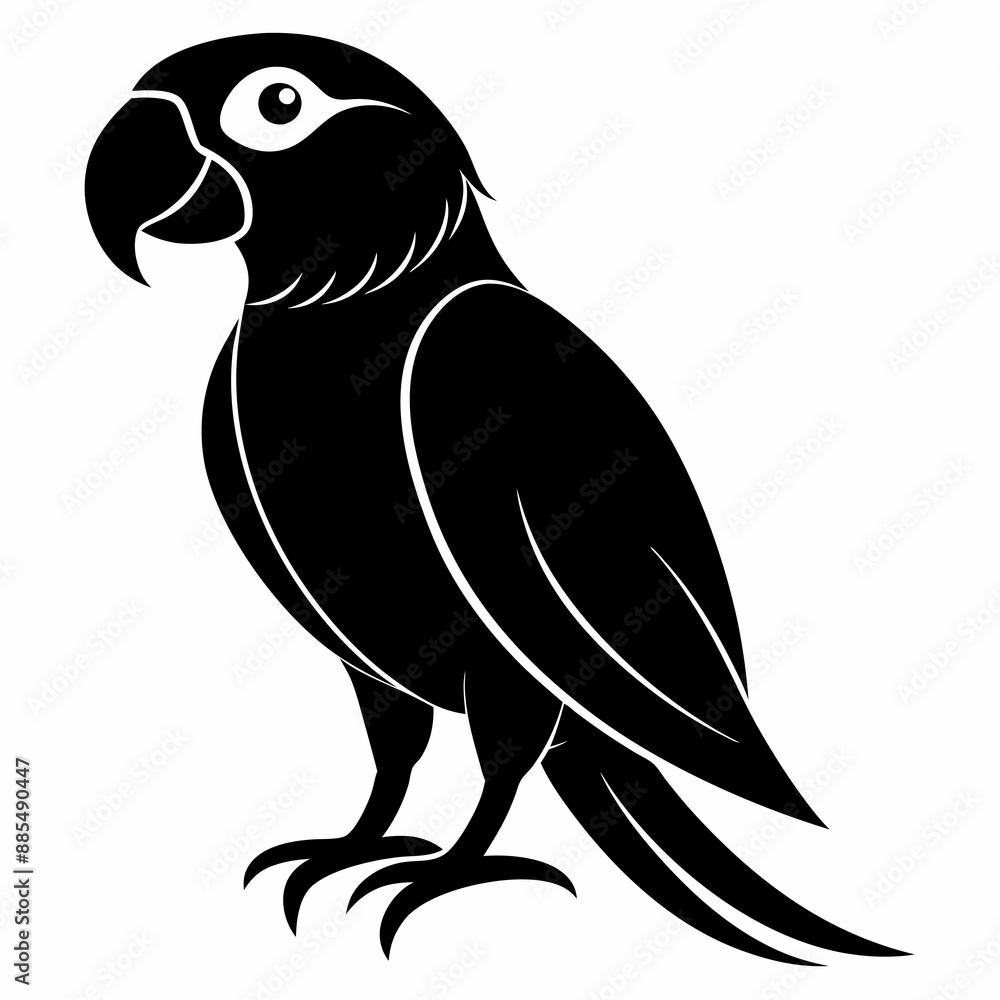 Fototapeta premium Parrot Black silhouette