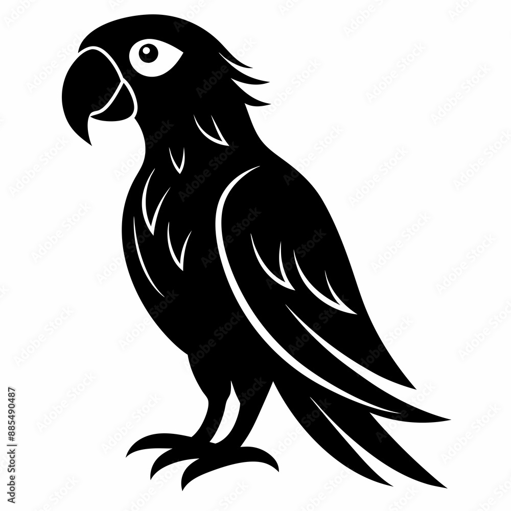 Fototapeta premium Parrot Black silhouette