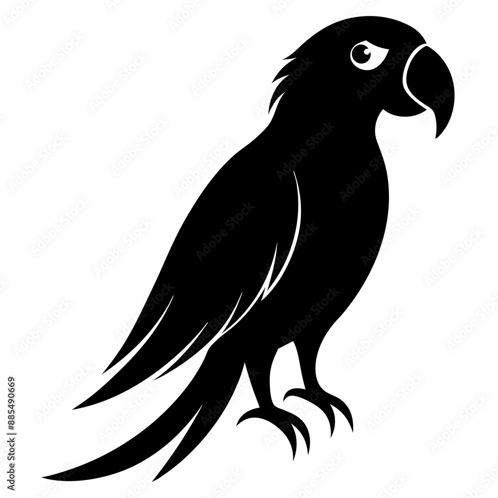Fototapeta premium Parrot Black silhouette