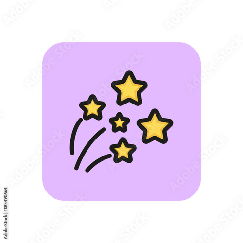 Fireworks line icon. Star, salute, explosion. Event concept. Vector illustration can be used for topics like holiday, new year, wedding