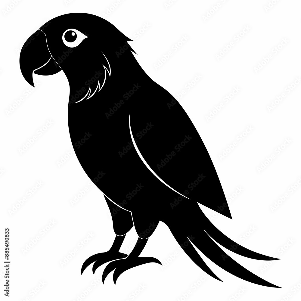 Obraz premium Parrot Black silhouette