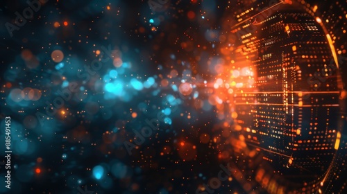 Wallpaper Mural Abstract Digital Art - Bokeh Lights and Technology Torontodigital.ca