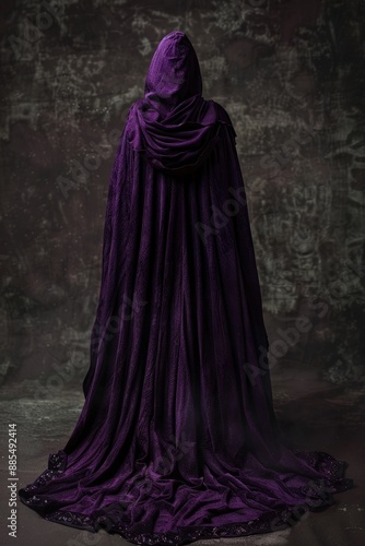 Fantasy figure in a fantasy hooded cloak.