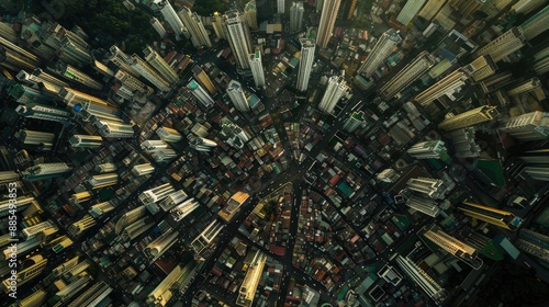 Bird's-eye view of a dense urban jungle