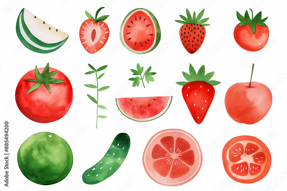 watercolor food clip art isolated on white background watercolor food clip art isolated on white background