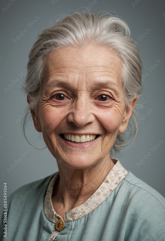 Portrait view of a regular happy smiling Guinea old woman, ultra realistic, candid, social media, avatar image, plain solid background Portrait view of a regular happy smiling Guinea old woman, ultra realistic, candid, social media, avatar image, plain solid background