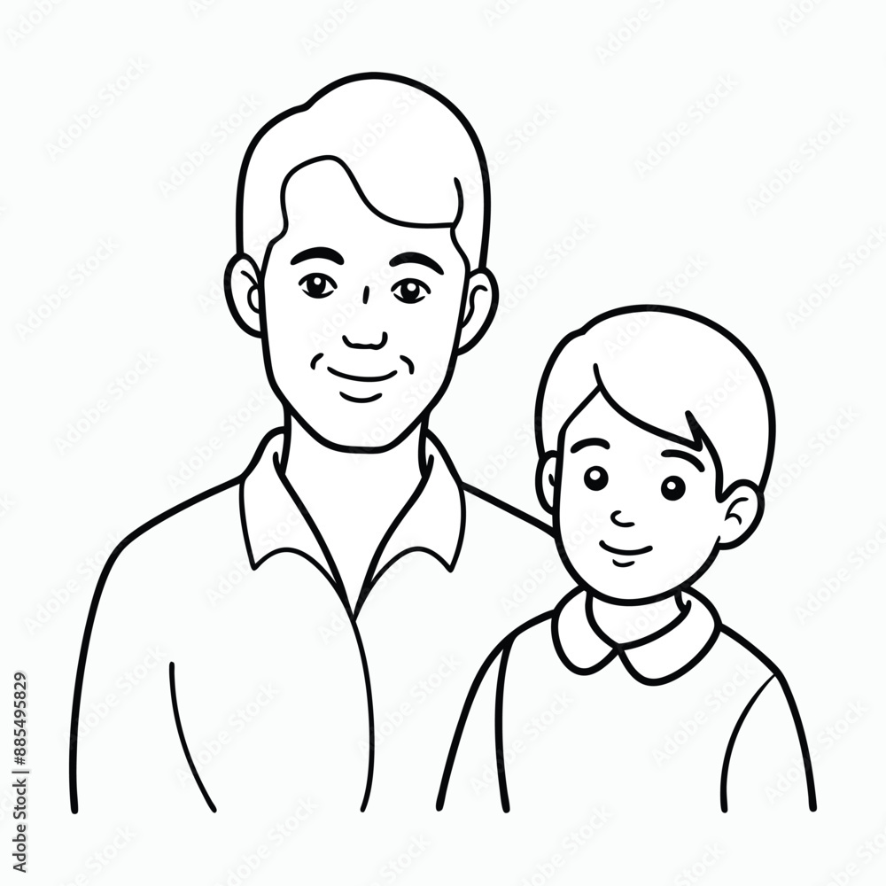 father and child vector line art father and child vector line art