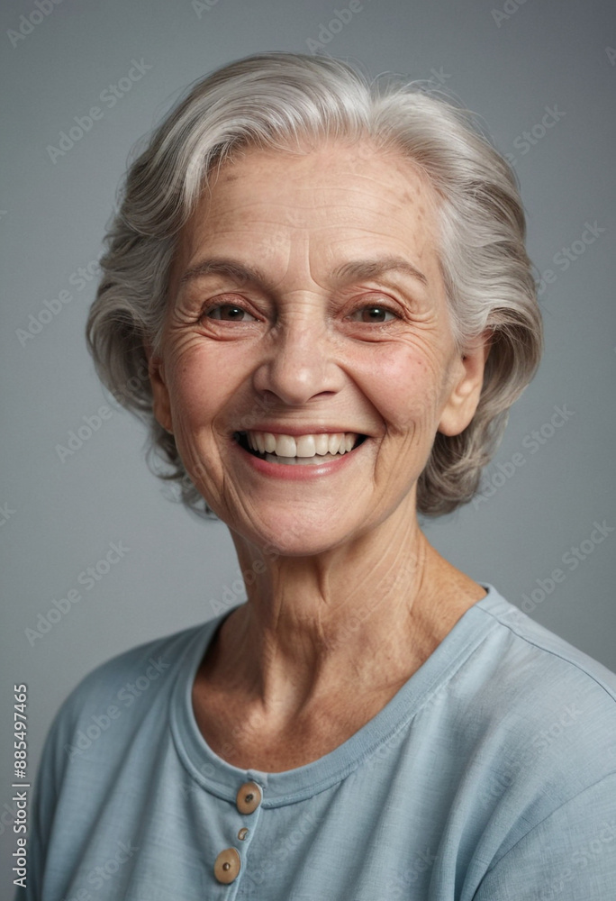 Portrait view of a regular happy smiling Georgia old woman, ultra realistic, candid, social media, avatar image, plain solid background Portrait view of a regular happy smiling Georgia old woman, ultra realistic, candid, social media, avatar image, plain solid background