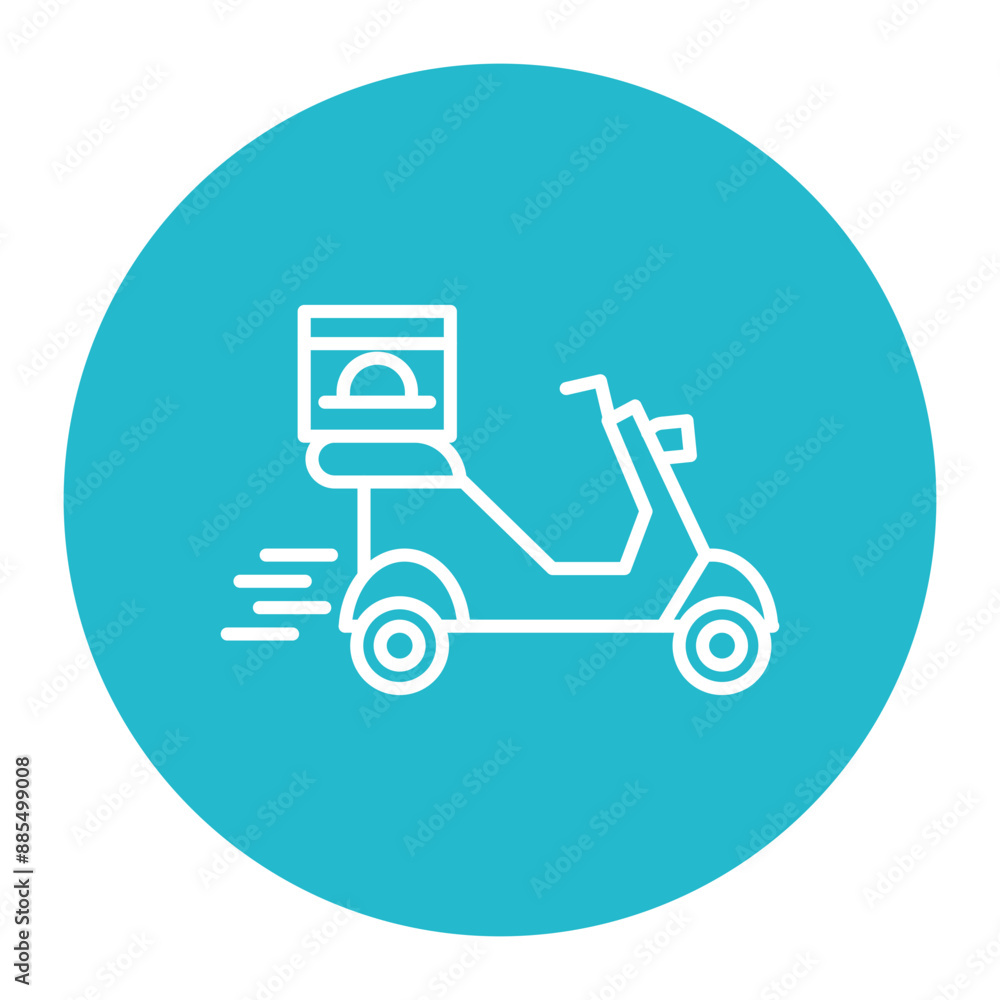 Fototapeta premium Delivery On Bike Icon