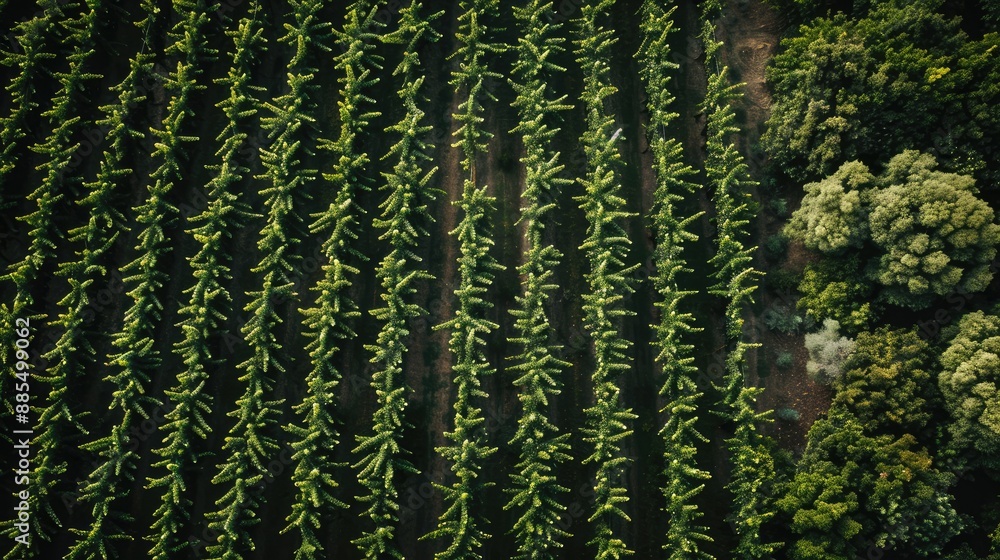 Bird's-eye view of a vineyard Bird's-eye view of a vineyard