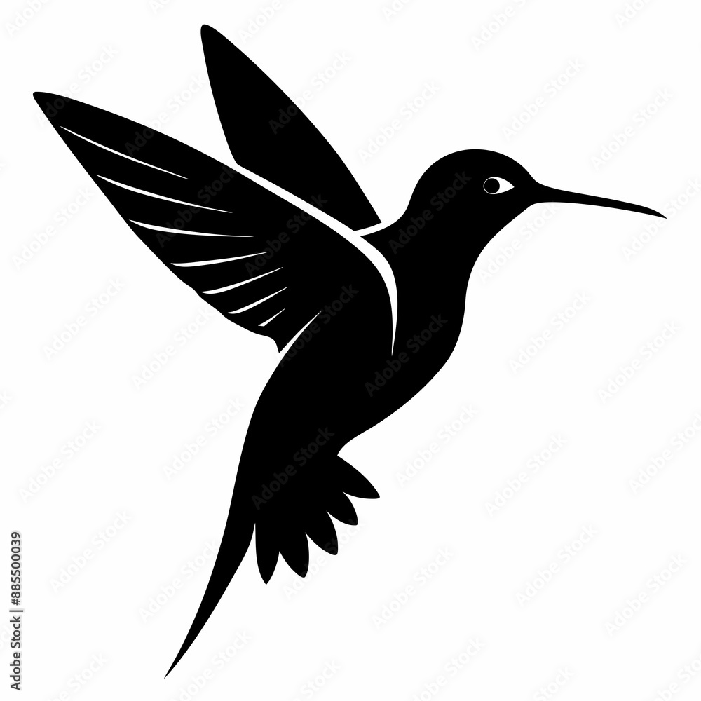 Obraz premium Hummingbird Black silhouette