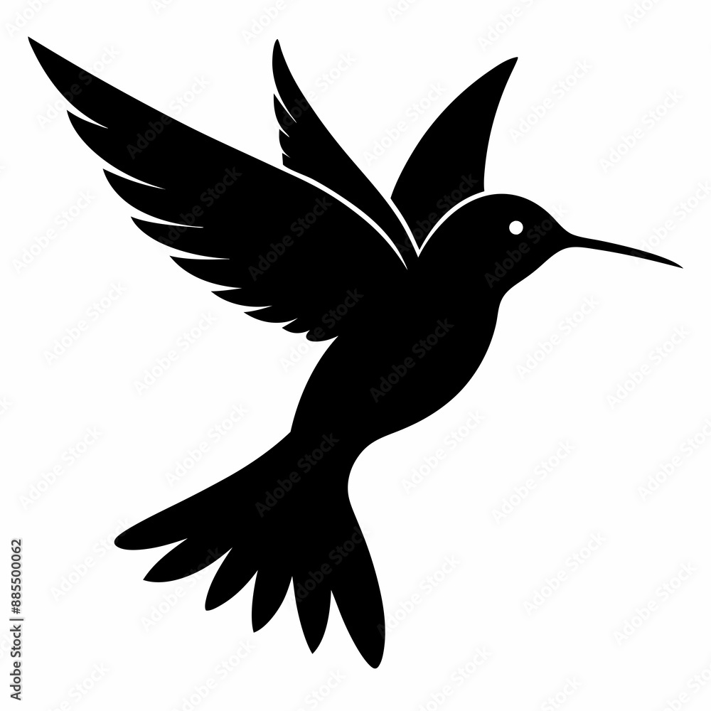 Obraz premium Hummingbird Black silhouette