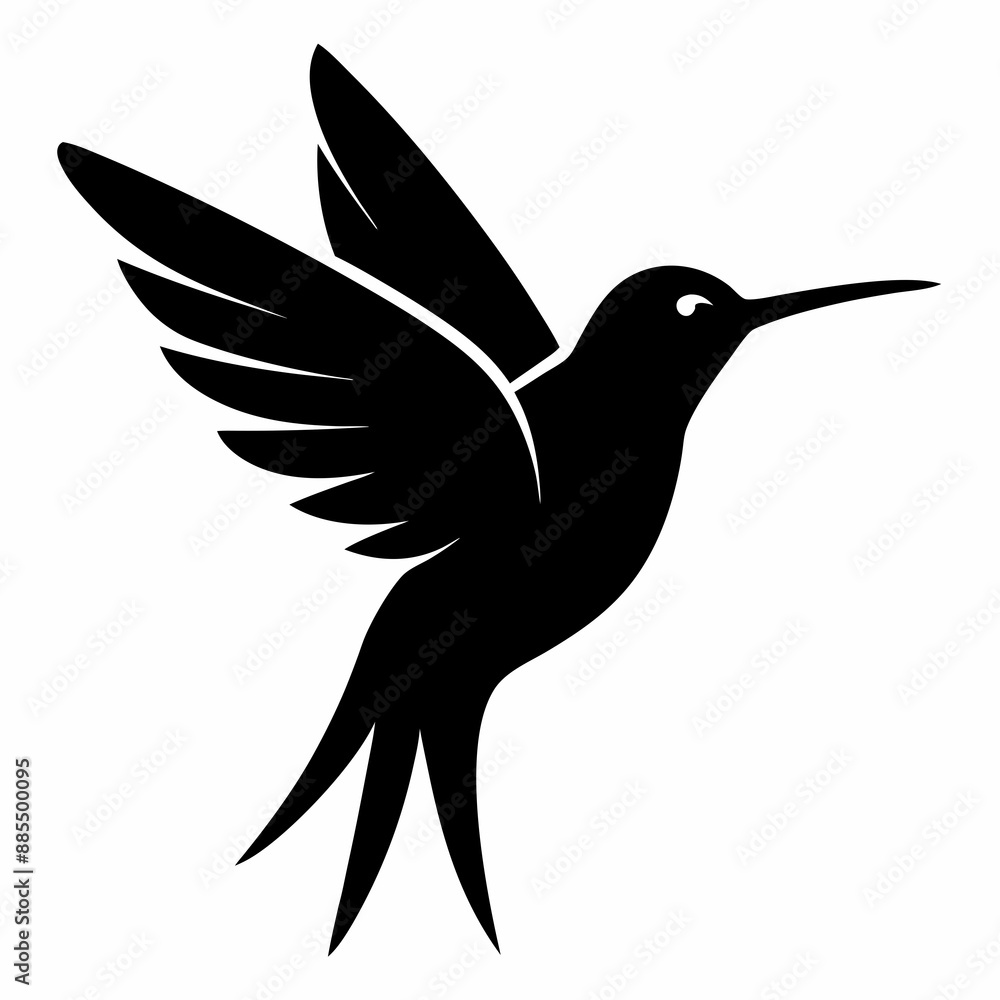 Obraz premium Hummingbird Black silhouette