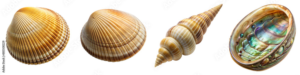 Collection of Various Colorful and Textured Seashells