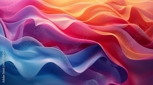 Wallpaper Mural Abstract Wavy Pattern in Vibrant Colors. generative ai illustration. Torontodigital.ca