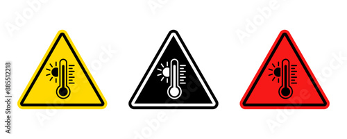 Heat warning sign set