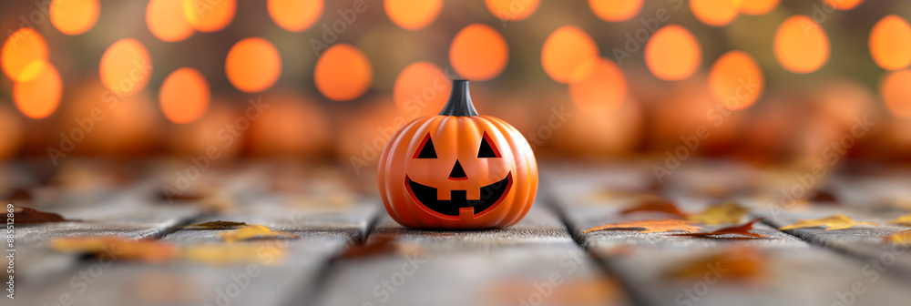 Obraz premium Blurred image of an autumn park with Halloween themed decorations whimsical and festive 