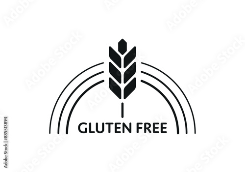 semicircle gluten free. gluten free sticker on white background. gluten free concept