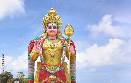 Beautiful Sri Muthu malai Lord Murugan statue in Tamilnadu	
 photo