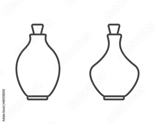 Collection vector icons of beauty, cosmetics and care. Bottle, jar, shower gel, face cream, body lotion, spray, ointment, paste.