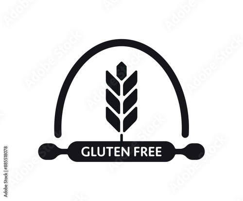 gluten free logo. Gluten free in geometric shape. gluten free sticker on white background