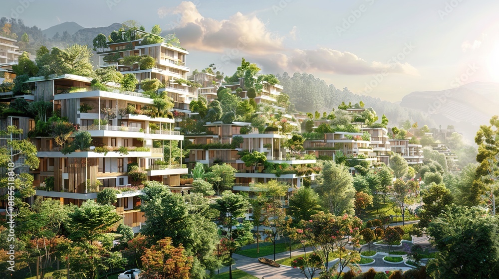 Obraz premium Urban development, implementing innovative green engineering
