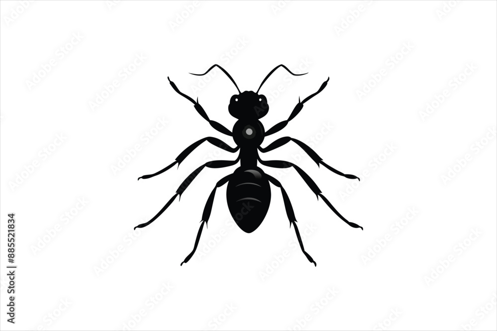 an ant silhouette black vector artwork illustration an ant silhouette black vector artwork illustration