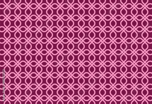 Pink Geometric Seamless Pattern with Tribal Shape. Pattern designed in Ikat, Aztec, Moroccan, Thai, Luxury Arabic Style. Ideal for Fabric Garment, Ceramics, Wallpaper. Vector Illustration Background