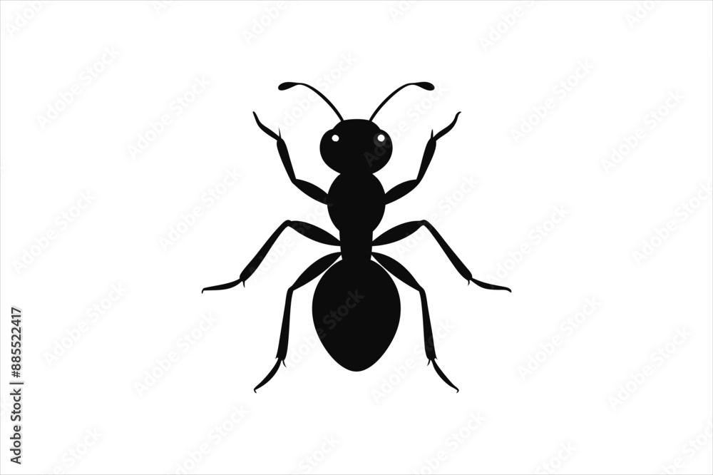 an ant silhouette black vector artwork illustration an ant silhouette black vector artwork illustration