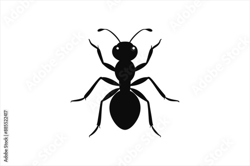 an ant silhouette black vector artwork illustration