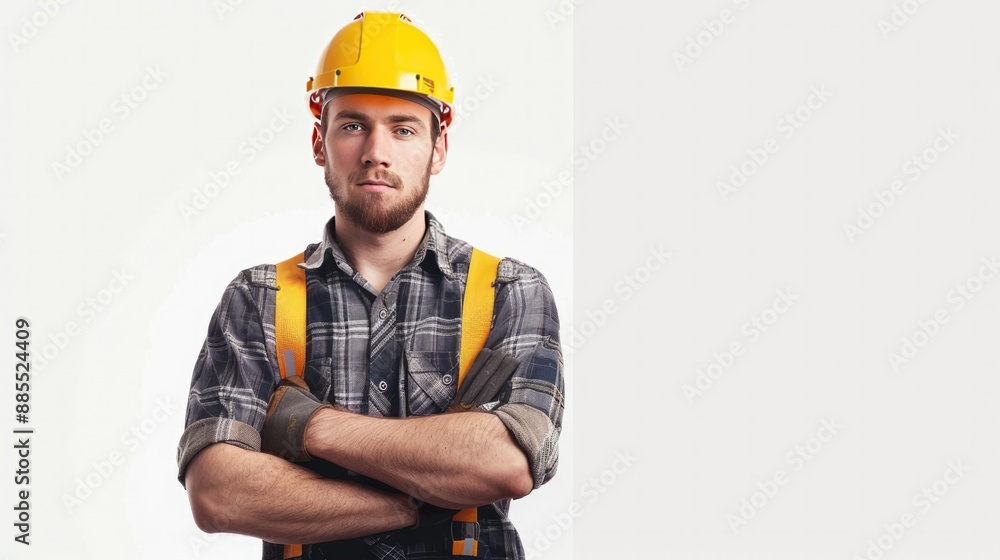 Portrait of a male engineer on a white background Portrait of a male engineer on a white background