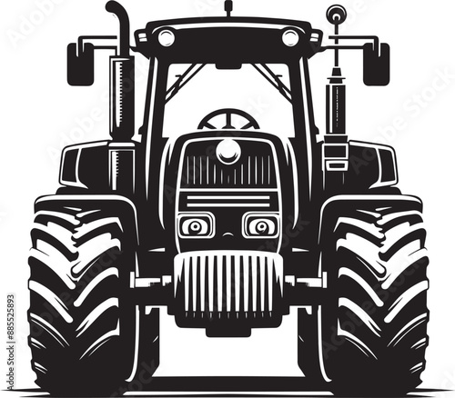 Tractor silhouette vector illustration isolated on a white background