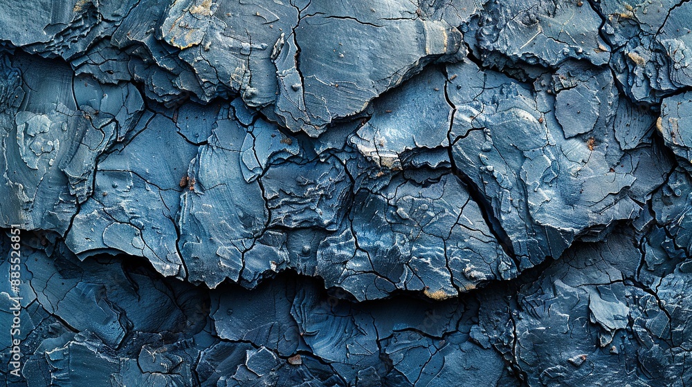A photo of a wooden panel with blue paint and peeling layers A photo of a wooden panel with blue paint and peeling layers