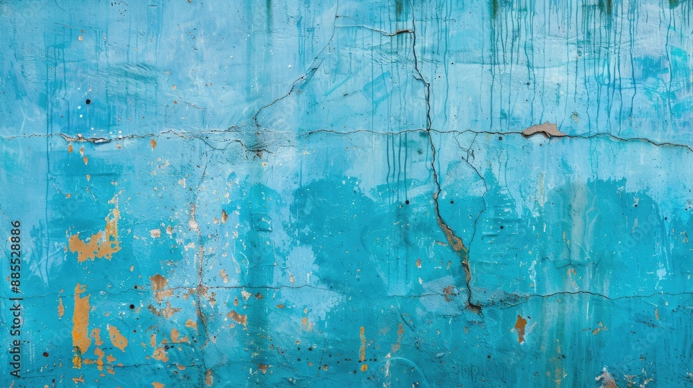 Photograph of a concrete wall painted in a vibrant shade of blue, with visible brushstrokes. Photograph of a concrete wall painted in a vibrant shade of blue, with visible brushstrokes.