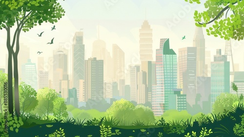 Neutral Urban Ecology Detailed Vector Background Design © MayIndarwati
